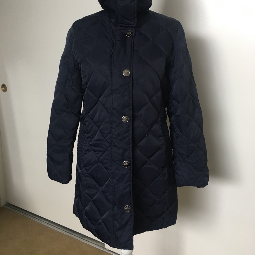 Navy blue down filled puffer